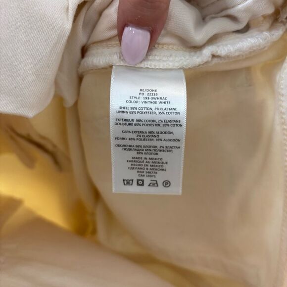 Revolve RE/DONE Orginals 90s High Rise Ankle Crop in Vintage White NEW Size 26 - Picture 12 of 16